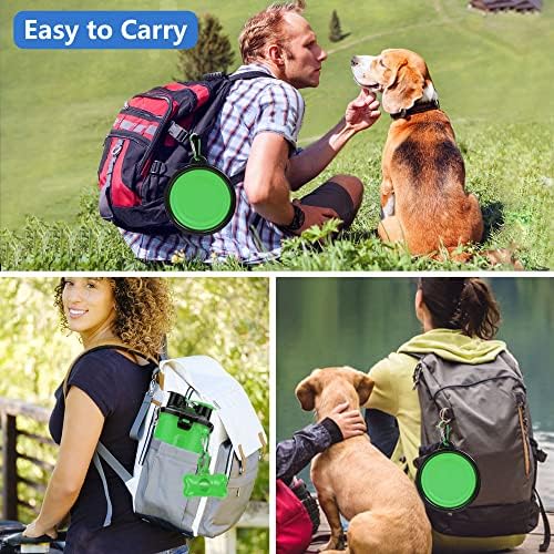 UPSKY Köpek Seyahat Su Şişesi Katlanabilir köpek maması kaseleri, 2'si 1 arada evcil hayvan mama kabı, Yürüyüş, Kamp ve Yürüyüş için