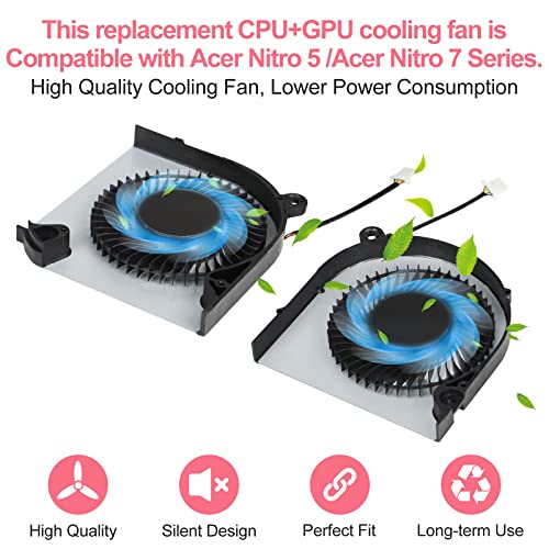 Yükseltilmiş Yeni CPU + GPU Soğutma Fanı ile Uyumlu Acer Nitro 5 Oyun Dizüstü AN515-54 AN515-43 AN517-51, Acer Nitro 7 AN715-51 AN715-51-76LS