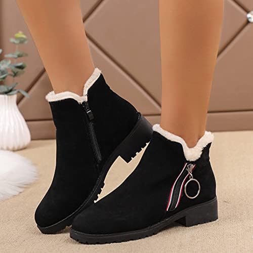 Kadın yürüyüş botları Ayak Bileği Desteği Şık Saçaklı Çizmeler Kaymaz Orta Buzağı Chelsea Çizmeler Ayakkabı Rahat Bayanlar kar ayakkabıları