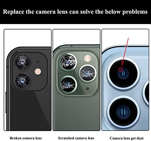 LOZOP 2 Takım Arka Kamera Lens Cam Değiştirme Yapıştırıcı ile Önceden Yüklenmiş iPhone 11 Pro / 11 Pro Max (3 adet/takım) Onarım Araçları