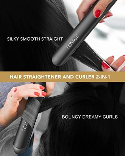 TOSAGE Saç Düzleştirici Düzleştirici, Saç Şekillendirme için Yüzer Plakalı Seramik-Titanyum Düzleştirici, Tüm Saç Tipleri için Çift