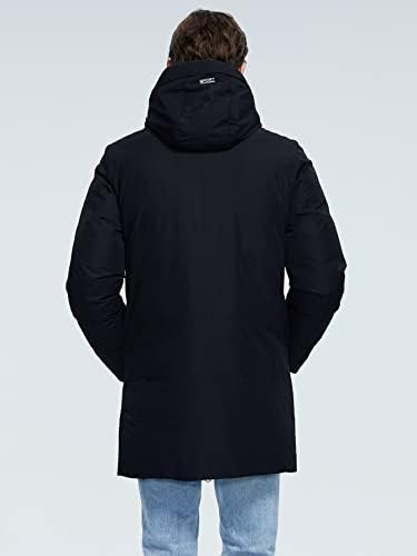 POKENE Ceketler Erkekler için Ceketler Erkekler Fermuar Up İpli Kapşonlu kışlık mont Ceketler Erkekler için (Renk: Lacivert, Boyutu: