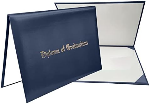 YIIOSS Diploma Kapağı 8. 5x11 Diploma Sahibi Mezuniyet Belgesi Kapağı Pürüzsüz Deri Lacivert