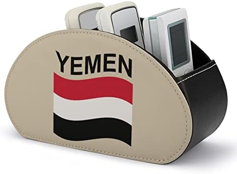 Yemen bayrağı Uzaktan Kumanda Tutucu PU Deri TV Uzaktan Organizatör saklama kutusu 5 Bölmeli Ev, Ofis, masa dekoru