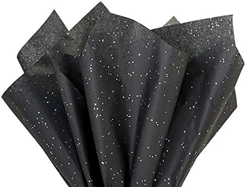 Siyah Glitter Sparkle Doku Kağıt Kareler, 24 Yaprak, Prim Hediye Paketi ve Sanat Malzemeleri için Doğum Günleri, Tatil, veya Presents