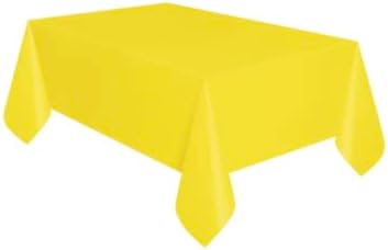 Masif Dikdörtgen Plastik Masa Örtüsü-54 x 108, Neon Sarı, 1 Adet