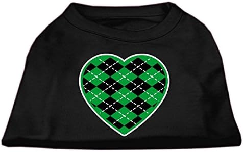 Mirage Evcil Hayvan Ürünleri Argyle Kalp Yeşil Serigrafi Gömlek Siyah XS (8)