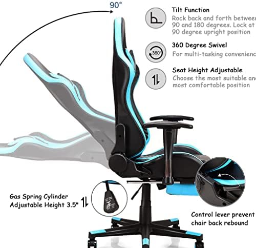 VİCASKY oyun sandalyesi Açı Ayarlayıcı Sandalye Yüksek Geri Döner Bilgisayar Masası Sandalye Açı Ayarlayıcı PU Deri oyuncu sandalyesi