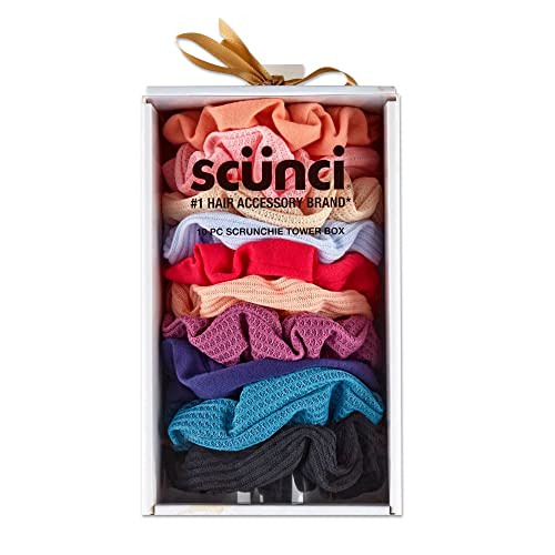Scunci tarafından Conair Scrunchies Tatil Hediye Seti Kadınlar için, 10 Saç Bağları ile Scrunchie Hediye Kutusu