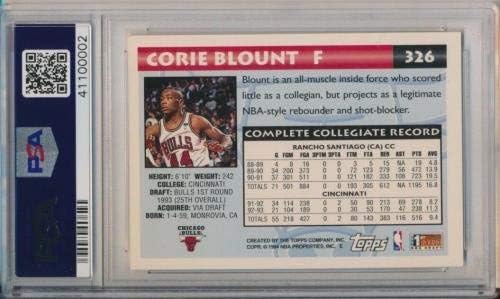 1993 Topps Altın Corie Blount İmzalı Kart 326 Chicago Bulls PSA / DNA Vintage Otomatik Basketbol Slabbed İmzalı Kartlar