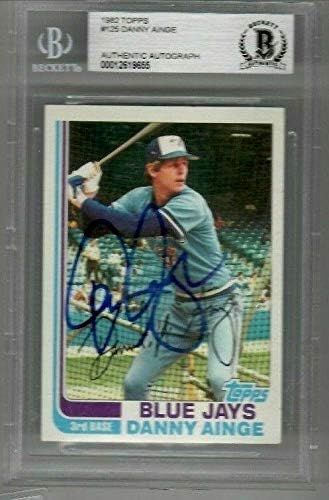 Danny Ainge Toronto Blue Jays Dodgers İMZALI 1982 TOPPS KARTI BAS SLABBED 125-Beyzbol Slabbed İmzalı Kartlar