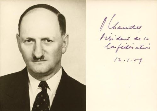 Başkan Paul Chaudet (İsviçre) - Fotoğraf İmzalandı 01/12/1959