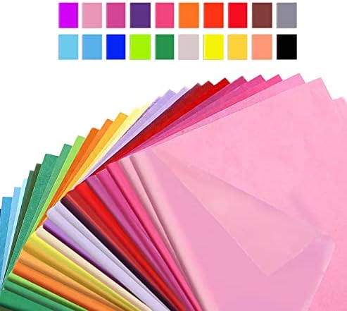 Çok Renkli Kağıt Mendil 20 x 26 100 Paket, 25 Renk, Hediyeler için Sanat Dokusu, Oyunlar, Doğum Günleri, Paskalya, Anneler Günü, Mezuniyet,