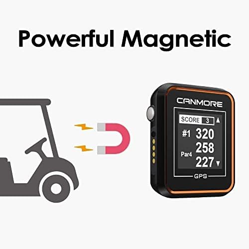 CANMORE HG300 Golf GPS (Turuncu) - (Paket) + Başka Bir Şarj Kablosu-Temel Golf Sahası Verileri ve Puan Tablosu-Minimalist ve Kullanıcı