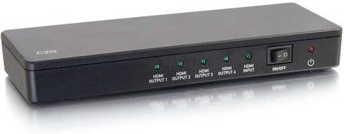 C2G HDMI Dağıtıcı, 4K, UHD, 2 Bağlantı Noktası, Siyah, Gidecek Kablolar 41057