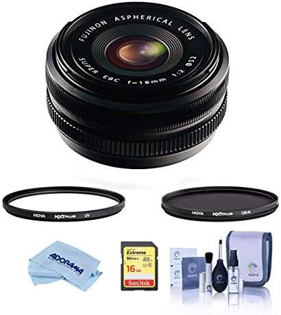 Fujifilm XF 18mm f / 2.0 Lens, paket ile Hoya NXT Artı 52mm CPL Filtre, 52mm UV Lens Filtresi, 32 GB SDHC Kart, Temizleme Kiti, Mikrofiber