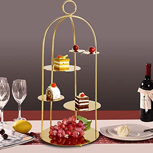 Kek Standı Metal Kulplu Kek Standı Çok Katmanlı Tatlı Masası Metal Kek Teşhir Standı İkindi Çayı Pasta Meyve Servis Tepsisi Kek Pop