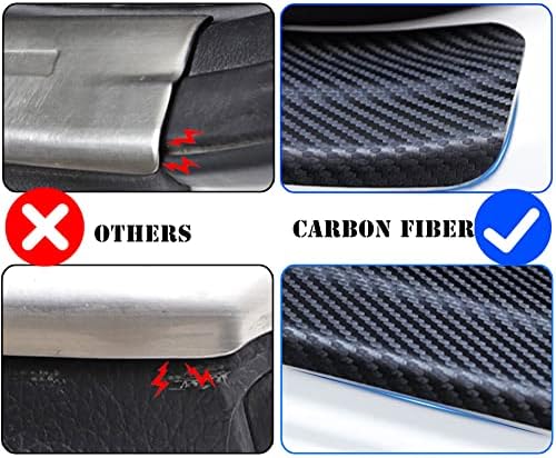 4 ADET Araba Kapı Eşiği Koruyucu için Chevy Cruze, Karbon Fiber Deri Araba Kapı Eşiği Koruma Sticker Anti-Kirli Eşik Dekorasyon sürtme
