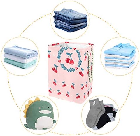 Inhomer Çamaşır Sepeti Kiraz Çelenk Katlanabilir çamaşır sepetleri Firma çamaşır Kutusu giysi saklama Organizasyon için Banyo Yatak