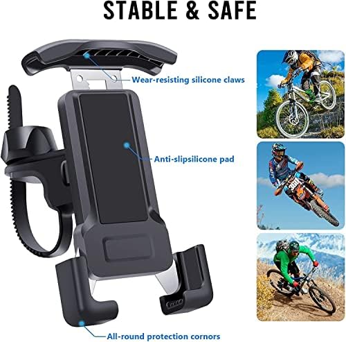Asunby Bisiklet Telefon Tutucu Motosiklet Telefon Dağı Motosiklet Gidon Cep Telefonu Kelepçe Scooter Telefon Klip iPhone 14 Artı /