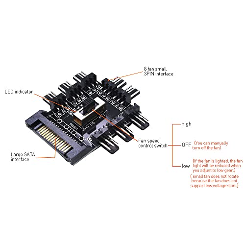 1 adet 1 ila 8 3Pin Fan Hub Pwm Sata Molex Splitter PC madencilik kablosu 12V Güç Kaynağı Soğutucu Soğutma Hız Kontrol Adaptörü