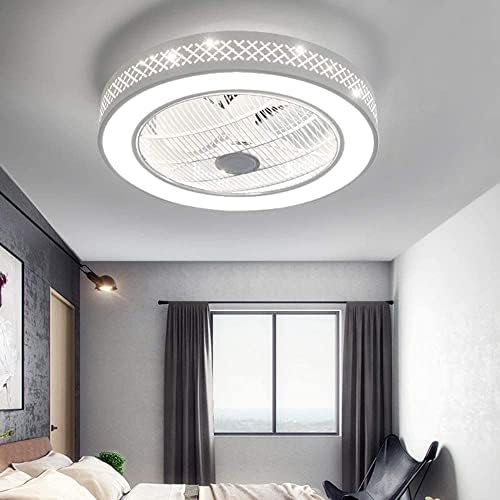 PAKFAN ışık ve Uzaktan Kumandalı Kapalı Küçük Oda Tavan Vantilatörü, Yatak Odası Oturma Odası için LED ışıklı 21.6 Gömme Montajlı Tavan
