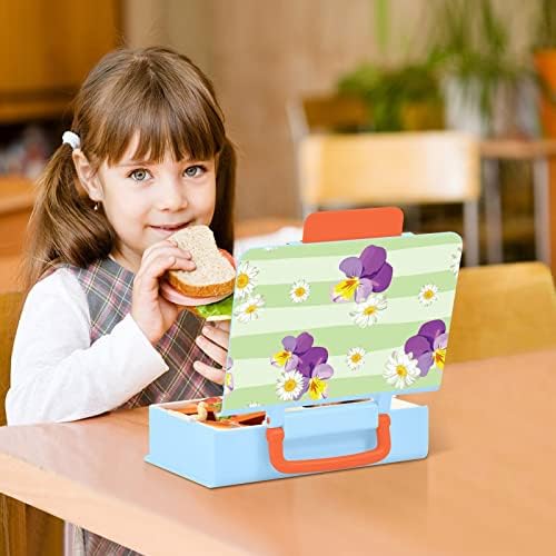 MCHİVER Çiçek Bento Kutusu Yetişkin Öğle yemeği kollu kutu Taşınabilir çocuk yemek kutusu Kaşık Çatal Sızdırmaz öğle yemeği kutusu