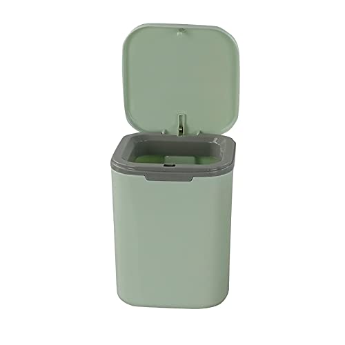 Morcte 1'li Paket 0,5 Galon/ 2 L Küçük Masaüstü Çöp Tenekesi, Basmalı Düğme Kapaklı, Yeşil