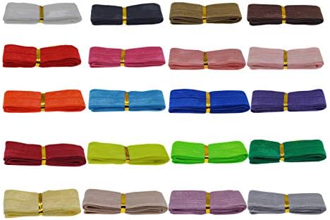 Alfie kat dikmek elastik bant düz renk 3/4 inç genişlik Streç Trim saç bağları için düz elastik şerit Saç bantları maskesi, 20 renk