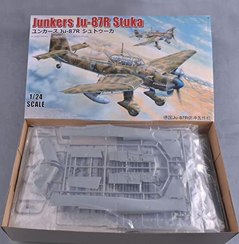 FMOCHANGMDP Fighter 3D Bulmacalar Plastik Model Kitleri, 1/24 Ölçekli Junkers Ju-87R Stuka Bombacı Modeli,Yetişkin Oyuncaklar ve Hediye,
