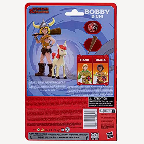 Zindanlar ve Ejderhalar Çizgi Film Klasikleri 6 inç Ölçekli Bobby & Uni 2'li Aksiyon Figürleri, D&D 80s Çizgi Film, Özel D&D Zar Setinden