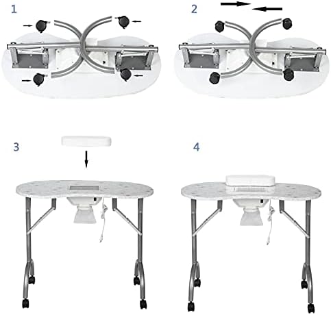 FROSAB Taşınabilir MDF manikür masası Spa Güzellik Salonu Ekipmanları Masası Toz Toplayıcı ve Yastık ve Fan Beyaz