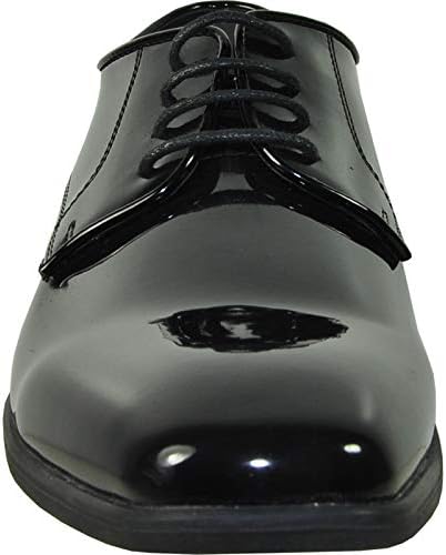 VANGELO Erkekler Elbise Ayakkabı Oxford Resmi Smokin Balo Düğün için Geniş Genişlik Mevcut Siyah Patent Konyak