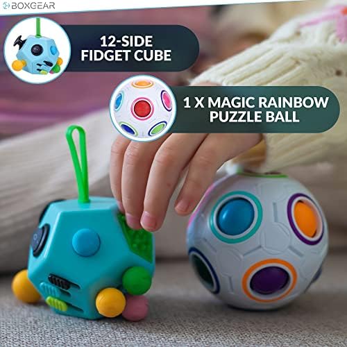 Boxgear Fidget Dodecagon-Stres giderici ve sakin için 12 taraflı Fidget küp oyuncak-Yetişkinler ve çocuklar için çok fonksiyonlu duyusal