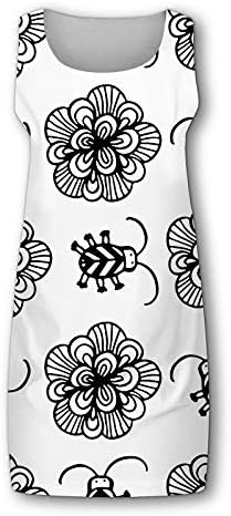 ıQKA kadın Tankı Elbise Yaz Kolsuz Yuvarlak Boyun Gömlek Elbise Rahat Gevşek Batik Baskı Kısa Mini Elbise Plaj Elbiseleri