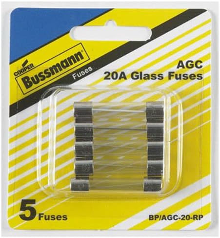 Bussmann BP / AGC-20-RP AGC otomobil camı Sigortası (1/4 X 11/4 20 Amp), 5'li Paket