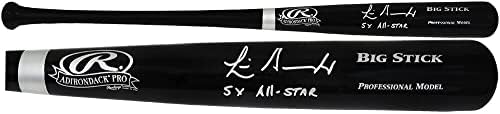 Luis Gonzalez İmzalı Rawlings Büyük Çubuk Siyah Beyzbol Sopası w / 5x All Star İmzalı MLB Yarasaları
