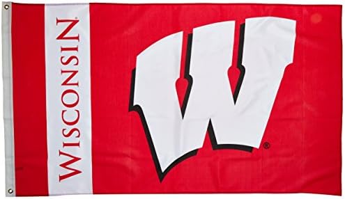 BSI ÜRÜNLERİ A. Ş. - Wisconsin Porsukları Ağır Hizmet Tipi Pirinç Grometli 3'x5’ Bayrak-UW Futbol, Basketbol ve Beyzbol Gururu - Yüksek