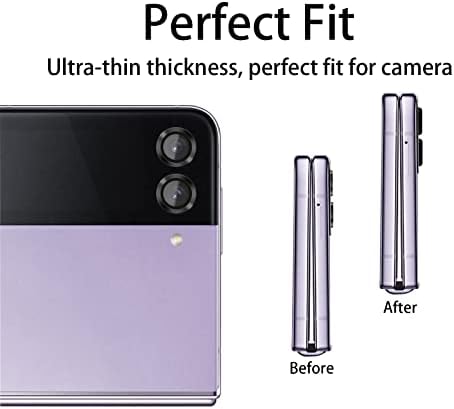 Samsung Galaxy Z Flip 4 için ıKopink Kamera Lens Koruyucu, 9H Temperli Cam Kamera Koruyucu, [Yükseltildi] Galaxy Z Flip 4 için Bireysel