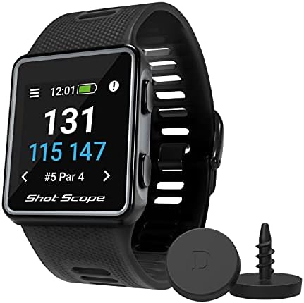 Atış Kapsamı V3 GPS Golf Saati - Otomatik Atış Takibi-F/M/B + Tehlike Mesafeleri - Kazanılan Vuruşlar-iOS ve Android Uygulamaları-100'den