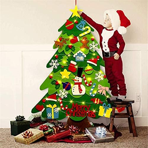32 Packs DIY Keçe Yılbaşı Ağacı Seti, Noel Süslemeleri Duvar Asılı Ayrılabilir Süsler Çocuk Hediyeler Parti Malzemeleri, yeni Yıl Duvar