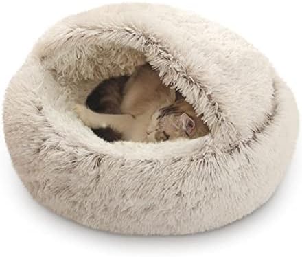 Yuvarlak Kedi Yatağı-Yumuşak Çörek Köpek Yatağı, Küçük Köpekler Kediler için Evcil Hayvan Yatakları, Evcil Hayvanlar için Kış Sıcak