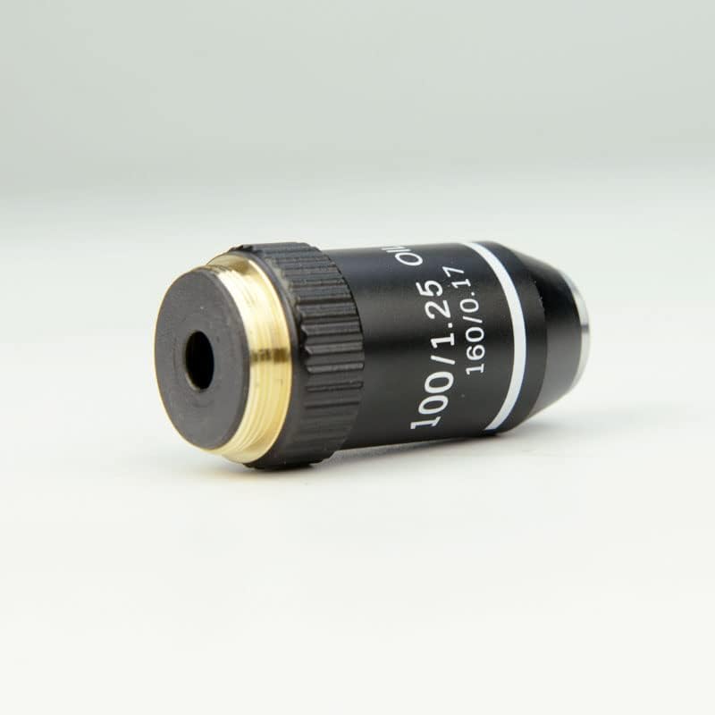 Mikroskop Aksesuarları DIN45mm Yağ 100X Renksiz Objektif Lens, Hedefleri Biyolojik Microscope195 100X / 1.25 / 160 / 0 17 Laboratuar