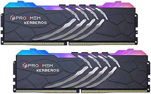 PROXMEM KERBEROS DDR4 RAM RGB 16 GB (2x8 GB) 3600MT / sn (PC4-28800) 1.45 V CL14-15-15 288 Pın Masaüstü Bellek Seti-Siyah | AMD Ryzen
