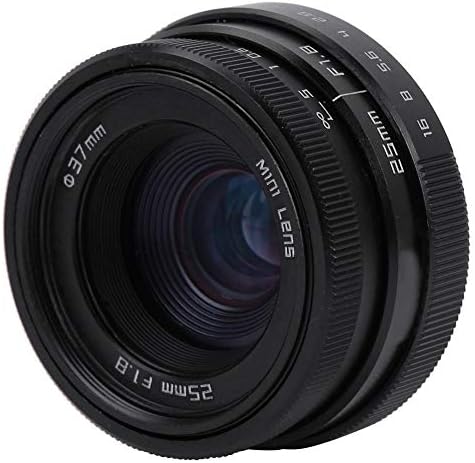 Siyah Geniş Açı Lens, 25mm F1. 8 Mini CCTV C Dağı Sony Nikon Canon DSLR için