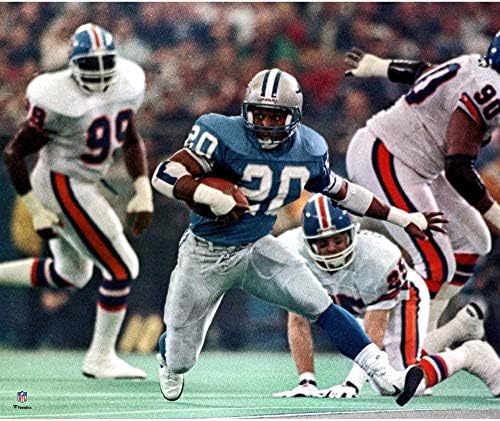Spor Hatıraları Barry Sanders Detroit Lions İmzasız Mavi Forma Koşu Fotoğrafı-Orijinal NFL Sanatı ve Baskıları