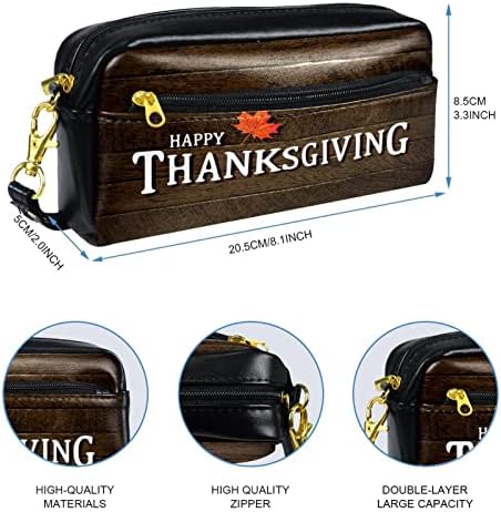 TBOUOBT Makyaj Çantası Seyahat kozmetik çantası Kılıfı Çanta fermuarlı çanta, Şükran Günü Sonbahar Akçaağaç Yaprağı