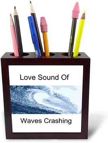 Okyanus Dalgası Görüntüsü ile Çarpışan Dalgaların Aşk Sesinin 3dRose Görüntüsü - Çini Kalem Tutucular (ph-364031-1)