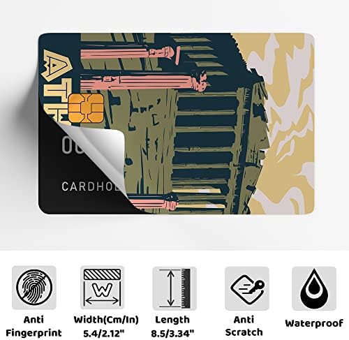4 Adet / takım Kart Sticker ile Retro Tarzı Atina Parthenon-Trippy Vinil Sticker için Kredi, Banka, Ulaşım Kartı, anahtar Kart Cilt