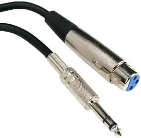 ACCL 6Ft XLR 3 P Dişi 1/4 TRS (Dengeli Ses) Mikrofon Kablosu, 10 Paket